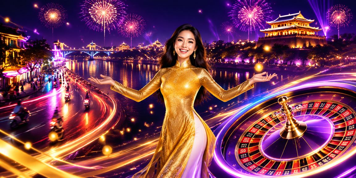 Người chơi Huế trải nghiệm Roulette casino tại 968 trong trang phục áo dài